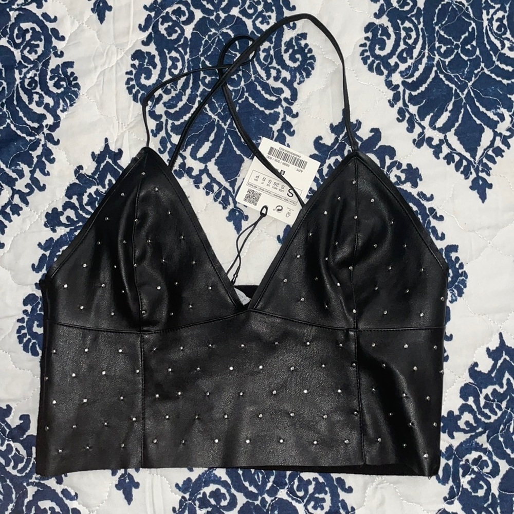Leather Crop Top